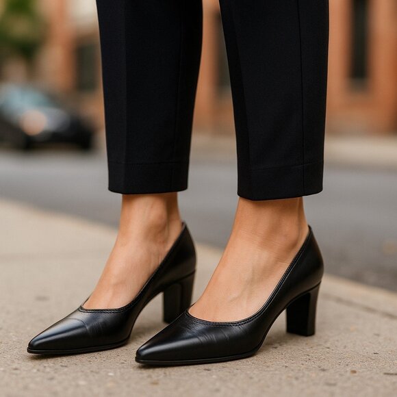 Stuart Weitzman Shoes - STUART WEITZMAN Vintage Black Braided Square Snip Toe Pumps 8 Classic Heels